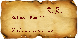 Kulhavi Rudolf névjegykártya