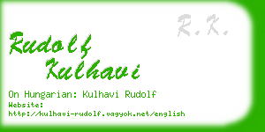 rudolf kulhavi business card